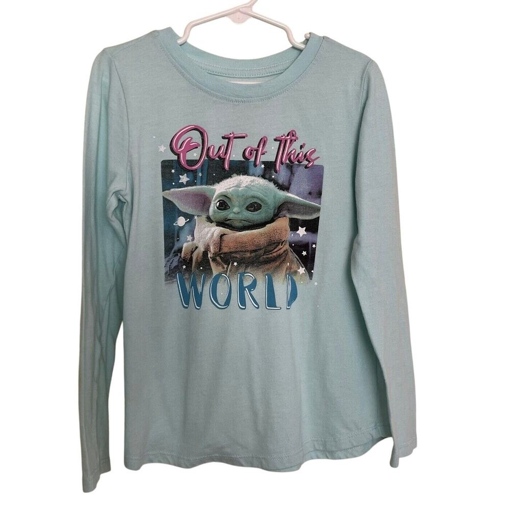 Star Wars | Unisex Baby Yoda Teal Long Sleeve Top Small 6/6x Out Of This World
